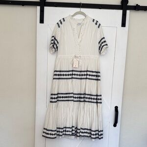 Chic White and Black Kids Dress